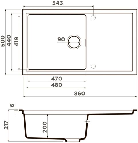 Кухонная мойка Omoikiri Sintesi 86-GB Artceramic/графит, 4997130