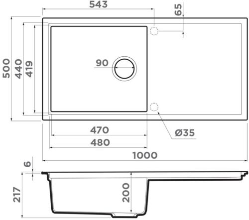 Кухонная мойка Omoikiri Sintesi 100-GB Artceramic/графит, 4997125
