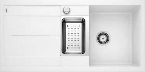 Кухонная мойка Blanco Metra 6 S Silgranit белый, с клапаном-автоматом, 513046