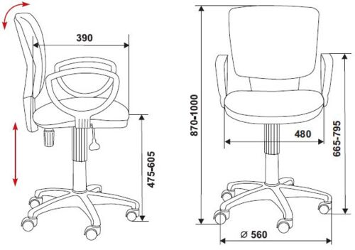 Кресло для оператора Бюрократ CH-599/R/TW-97N