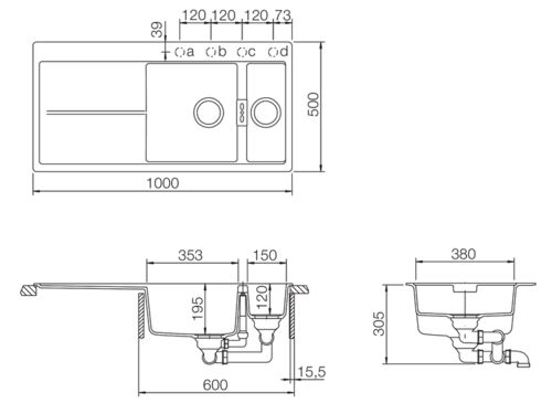 Кухонная мойка Schock Horizont 60D (D-150) поларис