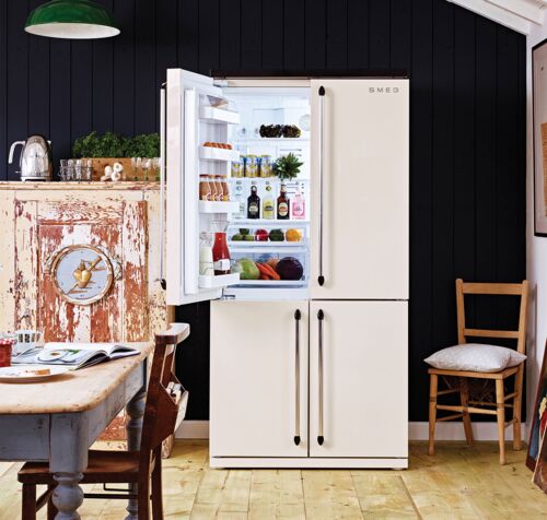 Холодильник Side-by-side Smeg FQ960P Кремовый, фурнитура серебристая