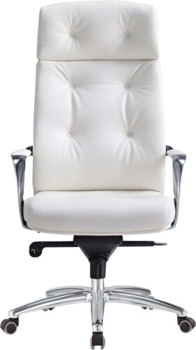 Кресло для руководителя Бюрократ DAO/WHITE белый кожа крестовина алюминий