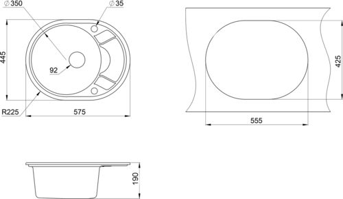 Кухонная мойка Granula GR-5802 эспрессо, 575x445 мм