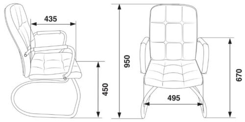 Кресло для посетителя Бюрократ CH-909-LOW-V/BLACK