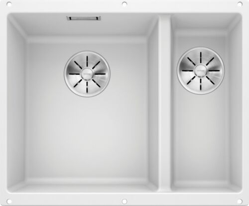 Кухонная мойка Blanco Subline 340/160-U Silgranit (чаша слева) белый, с отв. арм. InFino, 523552