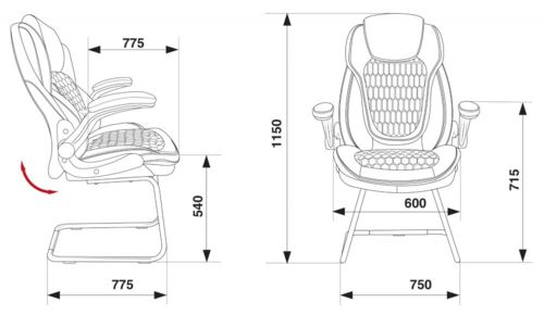 Кресло для посетителя Бюрократ T-9917A-LOW-V/BLACK