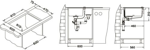 Кухонная мойка Alveus Karat 10 с нанесением рисунка, левая, 1102953