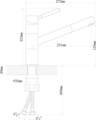 Смеситель Florentina ФИТА FL Антрацит, 313.18L.1223.302