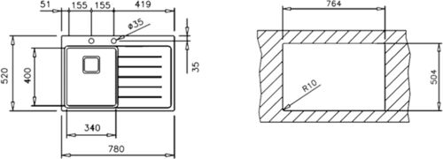 Кухонная мойка Teka Zenit RS15 1B 1D R 78 полированная, 115100007