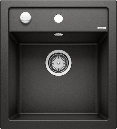 Кухонная мойка Blanco Dalago 45 Silgranit черный, с клапаном-автоматом, 525869
