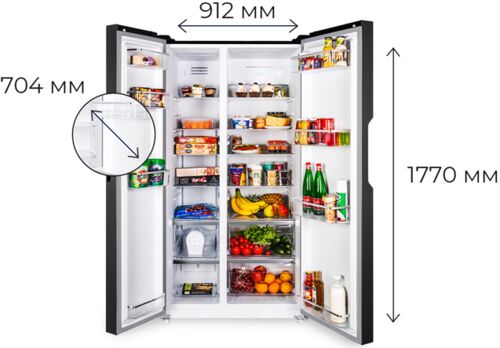 Холодильник Side-by-side Maunfeld MFF177NFB