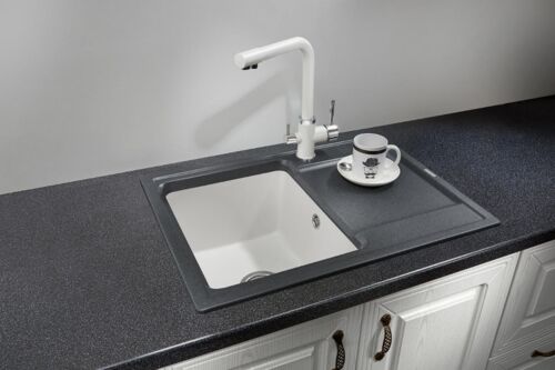 Кухонная мойка Granula HI-65 черный/арктик,гибрид