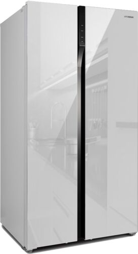 Холодильник Side-by-side Hyundai CS5003F белое стекло