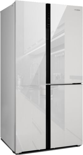 Холодильник Side-by-side Hyundai CS6073FV белое стекло