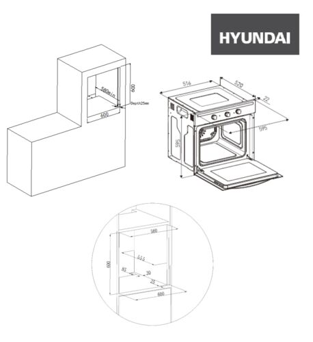 Духовой шкаф Hyundai HEO 6636 BE