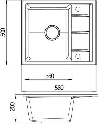 Кухонная мойка Emar EMQ-1580.Q Оникс