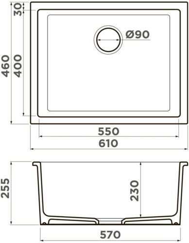 Кухонная мойка Omoikiri Okinoshima 61-U/I-TO Glossy Natceramic/toscana