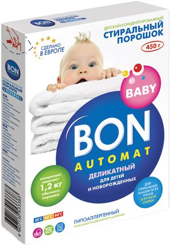 Концентрированный стиральный порошок для детского белья Bon Baby Automat BN-127