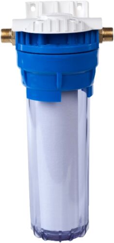 Фильтр для воды Гейзер 1П 1/2 прозрачный, металлическая скоба