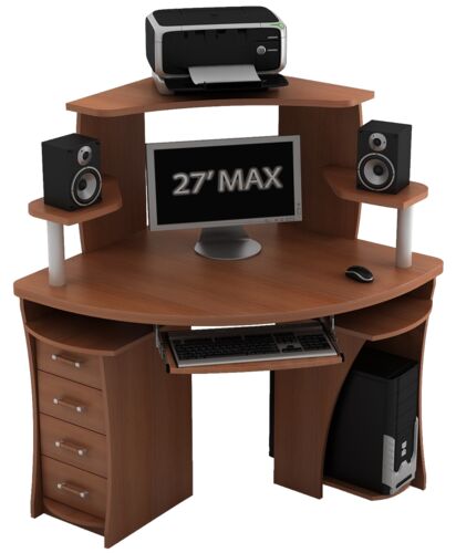 Компьютерный стол Ная КС-2 Сокол с надстройкой КН-1 вишня