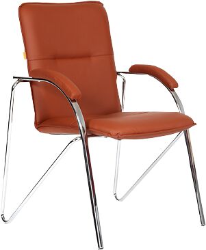 Кресло для посетителя Chairman 850 экокожа Terra 111 коричневый (собр.)
