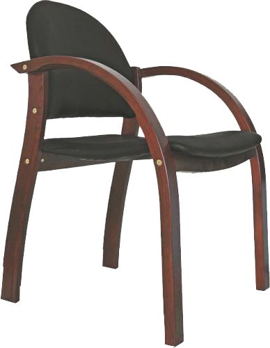 Кресло для посетителя Мирэй Джуно new палисандр кожа черная