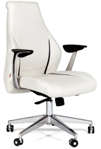 Кресло для руководителя Chairman Jazzz M кожа/кз, белый/черный
