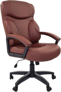 Кресло для руководителя Chairman 435 LT экопремиум коричневая