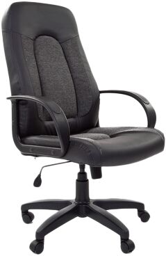 Кресло офисное Chairman 429 экопремиум черный+ткань 20-23 серая