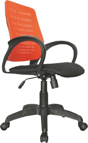 Кресло для оператора Мирэй Нео спинка сетка оранжевая/ сиденье сетка черная