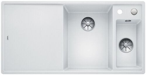 Кухонная мойка Blanco Axia III 6 S-F (чаша справа) Silgranit белый, доска стекло, c кл.-авт. InFino, 523492