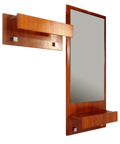 Зеркало настенное Мебелик Сельетта-1 с полкой светлый дуб
