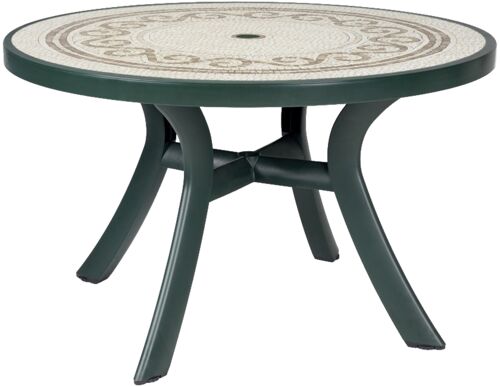 Стол пластиковый Nardi Spa Toscana d120 зеленый, мозаика ravenna